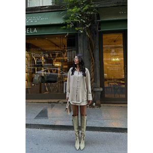 Chemise en daim MISELA pour femme, style minimaliste, boutonnée, pour tous les jours - Product Image 2