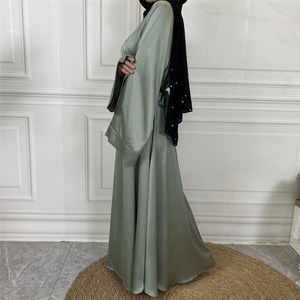 6622 #   Abaya Dubaï unie, simple mais élégante, coupe trapèze, robes longues fluides, vêtements islamiques pour femmes musulmanes - Product Image 5