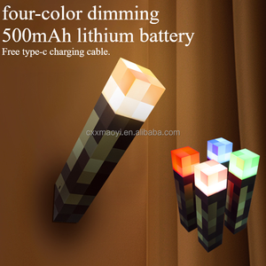 ไฟกลางคืน LED รูปทรงหินสีน้ำตาลอ่อน MC Game Torch ชาร์จผ่าน USB ใช้ตกแต่งห้องนอน โคมไฟตั้งโต๊ะ ของขวัญสำหรับเด็ก โคมไฟข้างเตียง - Product Image 2