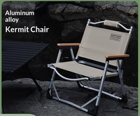 Chaise pliante de camping Kermit en alliage d'aluminium, tissu Oxford épaissi, tabouret d'extérieur pour le camping