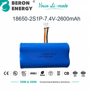 Batterie au lithium 18650 personnalisée en usine, pack de batteries rechargeables 7,4 V 2600 mAh 2S1P pour caméra extérieure, dispositif médical, OEM ODM - Product Image 1