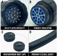 Câble Socapex 19 broches 19*<span class=keywords><strong>2</strong></span>.5mm² – Rallonge d'alimentation robuste pour éclairage de scène – Connecteur de distribution d'énergie étanche IP67 - Product Image 3