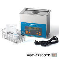 Limpiador Ultrasónico Industrial GTSONIC VGT-1730QTD 3L 100W Eléctrico 40KHz para Cabezales de Impresión, con Agua Caliente 110V