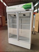 Vitrine commerciale à double porte de refroidisseur de supermarché à température unique avec porte en verre pour l'utilisation de bar et de magasin