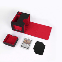 Boîte à cartes personnalisable en cuir et PU KXM pour cartes Commander et TCG avec fermeture à clé