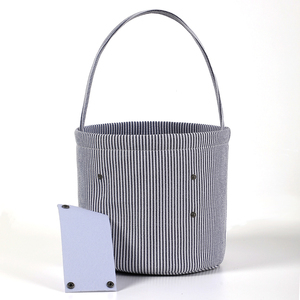 Secchiello di Halloween in tela a righe personalizzato all'ingrosso, riutilizzabile, per dolcetti o scherzi, cestino portatile per caramelle per bambini - Product Image 6