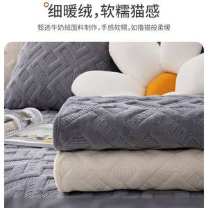 Milk <b>Velvet</b> <b>Sofa</b> Cushion Pad Type Quilted Non Slip Machine Washable Modular <b>Sofa</b> <b>Cover</b> Solid Color Warm Seat Backrest Protector - Product Image 3