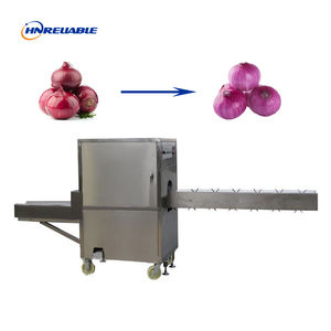 Machine industrielle automatique fiable HNReliable pour la coupe des queues et des racines d'oignons avec PLC et moteur, capacité de 600 kg/h, en acier inoxydable - Product Image 5