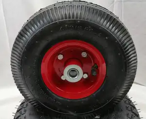 Revestimento em pó e cubo de metal pneumático da roda da barra do pneu câmara interna para carrinho 4.10/3.50-4