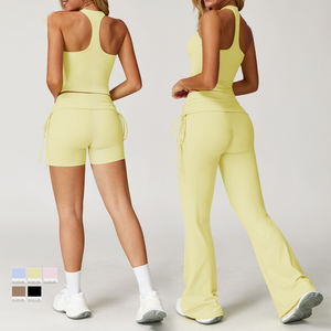 Vêtements de sport personnalisés en gros vêtements de sport de fitness taille haute pliants ensembles d'entraînement sportif de gym fitness yoga pour les femmes - Product Image 2