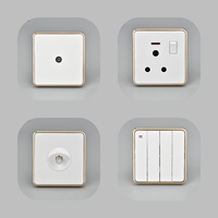 Prises et interrupteurs électriques 1 gang 2 voies avec prise universelle à 2 broches PC de haute qualité résistant aux flammes et cuivre pur à l'intérieur