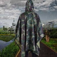 Poncho de pluie camouflage en PVC résistant, poncho de camouflage pour la pêche et le camping