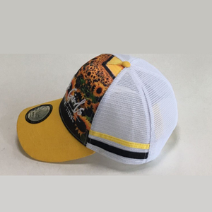 Obtenir Échantillon Gratuit Personnalisé Australie Pays Haute Profil Rayé Camionneur Chapeau 5 Panneau Broderie Logo 2 Côté Bande Chapeau De Camionneur - Product Image 2