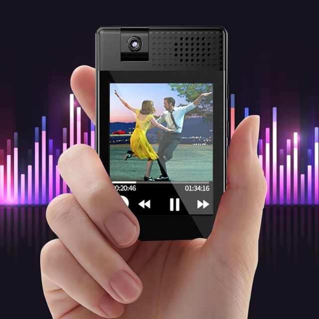 Portable MP3 Player With BT and 180° Camera MP4 Music Player 2.5" Full Touch Screen HiFi Lossless Sound With Built-in Speaker