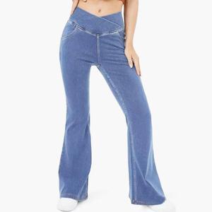 Pantaloni da Yoga a zampa di <span class=keywords><strong>Jeans</strong></span> da donna <span class=keywords><strong>Super</strong></span> elasticizzati alla moda - Product Image 1