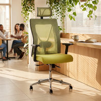 Chaise de bureau ergonomique de direction au design moderne avec appui-tête réglable, dossier en maille solide, pour usage domestique, hôtelier et hospitalier, pivotante