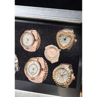 Montre à bracelet élastique numérique à quartz rétro hip-hop mini, motif géométrique incrusté de diamants, pour fête, cadeau d'anniversaire