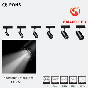 Moderno Foco LED de Riel con Zoom de 10-55 Grados, Ángulo de Haz Ajustable de 15-60 Grados, Aluminio Artístico, 15W, Uso en Oficina, Regulable - Product Image 3