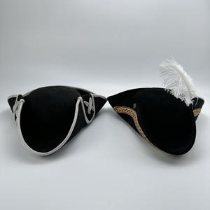 Sombrero de Capitán Pirata <span class=keywords><strong>del</strong></span> <span class=keywords><strong>Caribe</strong></span> de Fieltro para Halloween MH-3135, Sombrero Triangular de Capitán - Product Image 6