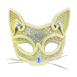 จมูกแมวประดับเลื่อมและเพชรเทียม เหมาะสำหรับงานแฟนซีและงานคอสเพลย์คาร์นิวัล - Product Image 1