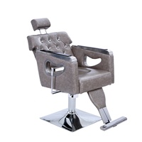 Chaise de salon réglable haut de gamme avec coussin d'appoint, style contemporain, chaise de coiffeur mobile, chaise de barbier en cuir PU, robuste