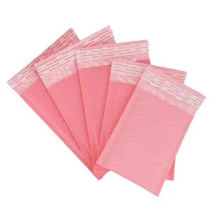 Großhandel blase umschlag 50pcs-50pcs 6x8 Matt Pink Bubble Mailers Padded Envelopes Poly Mailer Self Seal Mailers Padded Envelope für lippenstift