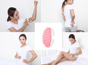 Brosse à sec portative en silicone avec logo personnalisé Outil de <span class=keywords><strong>massage</strong></span> <span class=keywords><strong>anti</strong></span>-<span class=keywords><strong>cellulite</strong></span> complet du corps pour le drainage lymphatique Logo personnalisé - Product Image 5