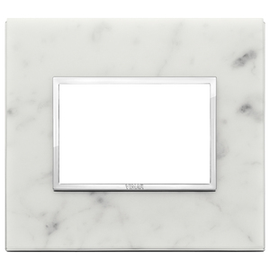 Vimar White Carrara Marble Wall Plate 15.8x14.1cm For <b>Switches</b> - Product Image 1