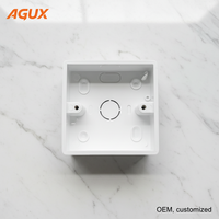 Boîtiers d'instruments électroniques d'exportation AGUX Type 86 SM-WSB-S 86x86x35mm 3x3 à fond ouvert en PP