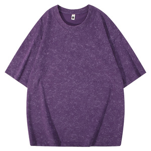 <span class=keywords><strong>Old</strong></span> Fashion Brand 260g T-shirt à manches courtes en coton batik lourd pour hommes et femmes Tunique lavée avec motif d'épaule - Product Image 4