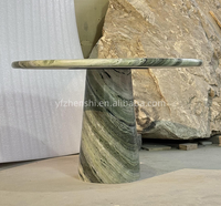 Table basse en marbre de style vert frais naturel personnalisable, forme ronde, design tendance, meubles pour maison, villa