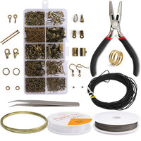 Kit de fabrication de bijoux DIY avec accessoires pour boucles d'oreilles en métal, perles, pinces, sac de matériel, ceinture, outils, ensemble fait main