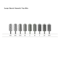 Top des ventes d'ongles professionnels en carbure de tungstène, gros baril, embouts supérieurs lisses pour enlever les cuticules acryliques pour l'art des ongles