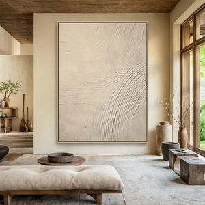 Opera d'Arte da Parete con Texture 3D in Gesso Direttamente dalla Fabbrica per Progetti Alberghieri, Beige, Grande, Minimalista, Astratta, Neutra, per Arredo Casa - Product Image 2