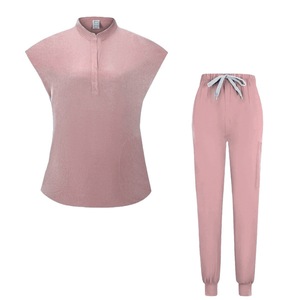 Women's Scrub Suit Set Moisture Wicking Knitted Split Top And Pants For Spa Hospital Work Uniforms S XXL - Product Image 5