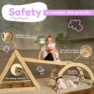 Wooden Climbing <b>Frame</b> Triangular Shape Versatile Indoor <b>Play</b> Structure For Children Gymnastics Training - Product Image 5