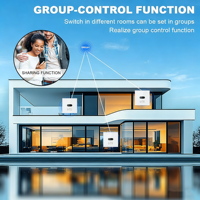 Interruptor de Pared con Sensor Infrarrojo Manos Libres, Control Remoto por WiFi con la Aplicación Smart Life, Interruptor de Luz con Control por Movimiento, Material de PC