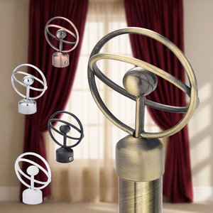 Embouts décoratifs traditionnels de luxe en fer forgé pour tringles à rideaux, pour tringles de 28 mm - Product Image 1