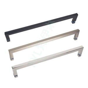 モダンホテルバスルーム引き戸ガラスフラッシュノブシャワーハンドルステンレス鋼スクエア - Product Image 1
