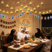 Guirlandes lumineuses en forme d'étoile, de lune et d'arbre pour l'Aïd, le Ramadan, la rentrée scolaire, décoration intérieure, Moubarak