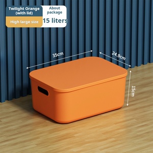 Hộp lưu trữ màu cam có nắp nhà văn phòng phòng ngủ tổ chức kích thước lớn - Product Image 1