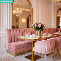 Mobilier d'hôtel : Banquette rembourrée, table carrée en marbre, ensemble de chaises personnalisées, canapé pour restaurant et pâtisserie