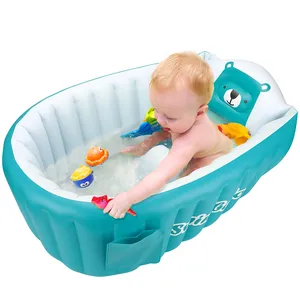 Специальная конструкция по индивидуальному заказу, безопасная утолщенная, Pvc0.35 мм, ПВХ EN71/CE, детское Надувное детское сиденье для ванны, складное для детей