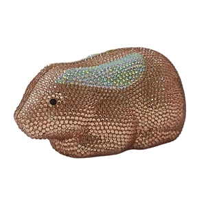 Women Bunny Rhinestone <b>Clutch</b> Evening Bag Sparkling Rabbit Shape With Chain Strap For Halloween Party - Product Image 1