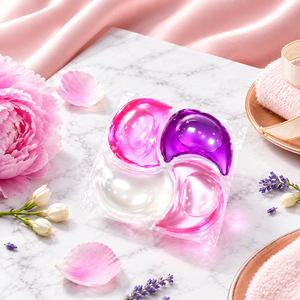 Capsules de lessive en gel jetables hypoallergéniques, parfum floral, écologiques, 50%-80% d'ingrédients actifs, élimination des taches - Product Image 1
