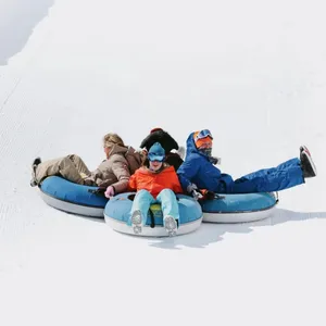 बच्चों के लिए बड़े डबल inflatable pvc बर्फ ट्यूब स्की सर्दियों के खिलौने के लिए कवर के साथ कस्टम