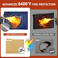 Sac de rangement pour documents ignifuge et étanche, vente chaude 2025, fermeture éclair en silicone, enveloppe de sécurité personnalisée, argent, coffre-fort contre le feu, style tendance