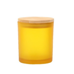 Vente en gros Pots à bougie bruns vides et transparents de luxe 8 oz 10 oz 12oz 14 oz 16oz Pots à bougie en verre ambré dépoli avec couvercles - Product Image 3