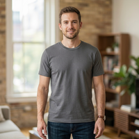 T-shirts pour hommes à bas prix, 100% coton, tricotés, à motif lettres, style décontracté chic, respirants, col rond, coupe ample, impression de logo personnalisée