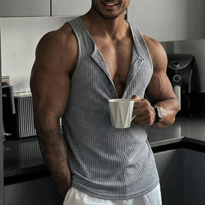 Chaleco Casual sin Mangas con Cuello en V para Hombre, Estilo Euroamericano, Verano 2026, Nuevo y Popular, Camiseta Deportiva para Fitness - Product Image 4